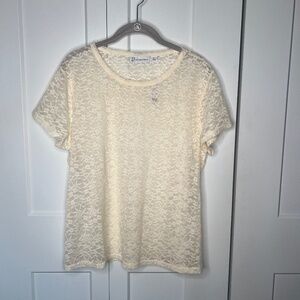 New York & Company Lace Short Sleeve Blouse Top NWT Women's Size XL
